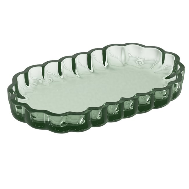 Soap dish GREEN FLOREA, H2.5x19.7x11.4cm