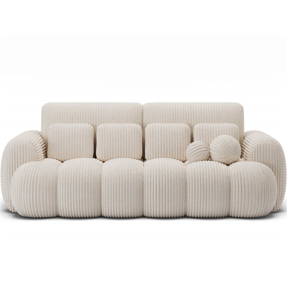 Sofa bed Elcotonn, sleeping function, Modullo 01, white, H105x256x119cm