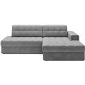 Corner sofa Elezalt R, sleeping function, Monolith 85, velvet, grey, H82x240x150cm