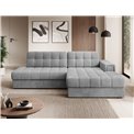 Corner sofa Elezalt R, sleeping function, Monolith 85, velvet, grey, H82x240x150cm