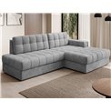 Corner sofa Elezalt R, sleeping function, Monolith 85, velvet, grey, H82x240x150cm