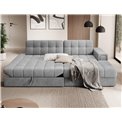 Corner sofa Elezalt R, sleeping function, Monolith 85, velvet, grey, H82x240x150cm