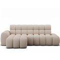 Corner sofa Eleedro L, electrically extendable, Calmora 18, beige, H98x283x165cm