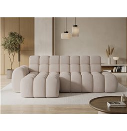 Kampinė sofa Eleedro L, elektrinis ištraukiamas, Calmora 18, smėlio sp., H98x283x165cm