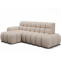 Corner sofa Eleedro L, electrically extendable, Calmora 18, beige, H98x283x165cm