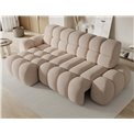 Corner sofa Eleedro L, electrically extendable, Calmora 18, beige, H98x283x165cm