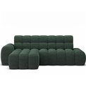 Corner sofa Eleedro L, electrically extendable, Amore 35, boucle, green, H98x283x165cm