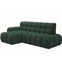 Corner sofa Eleedro L, electrically extendable, Amore 35, boucle, green, H98x283x165cm