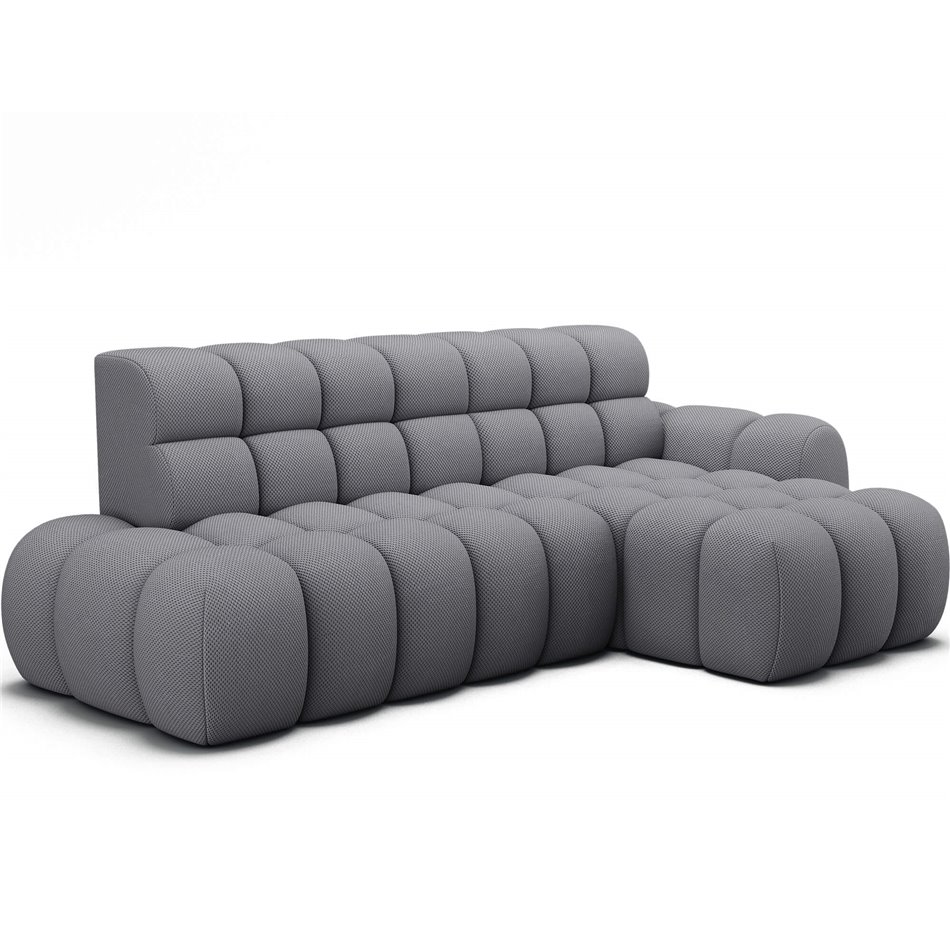 Corner sofa Eleedro R, electrically extendable, Calmora 05, grey, H98x283x165cm
