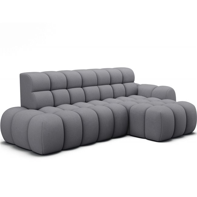 Corner sofa Eleedro R, electrically extendable, Calmora 05, grey, H98x283x165cm