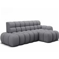 Corner sofa Eleedro R, electrically extendable, Calmora 05, grey, H98x283x165cm