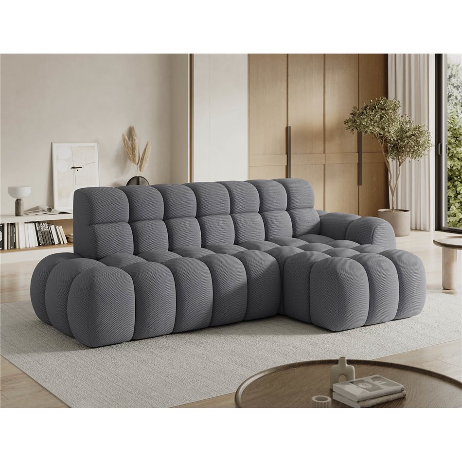 Corner sofa Eleedro R, electrically extendable, Calmora 05, grey, H98x283x165cm