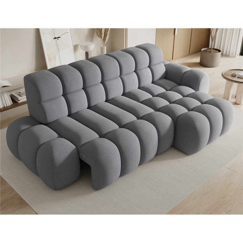 Corner sofa Eleedro R, electrically extendable, Calmora 05, grey, H98x283x165cm
