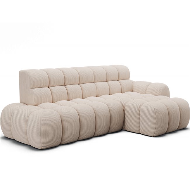 Corner sofa Eleedro R, electrically extendable, Jarell 20, corduroy, beige, H98x283x165cm
