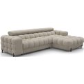 Corner sofa Elferlo R, sleeping function, Aura 18, velvet, beige, H93x285x181cm
