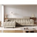 Corner sofa Elferlo L, sleeping function, Aura 18, velvet, beige, H93x285x181cm
