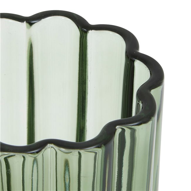 Teef brush holder FLOREA GREEN, H11cm, D7.7cm