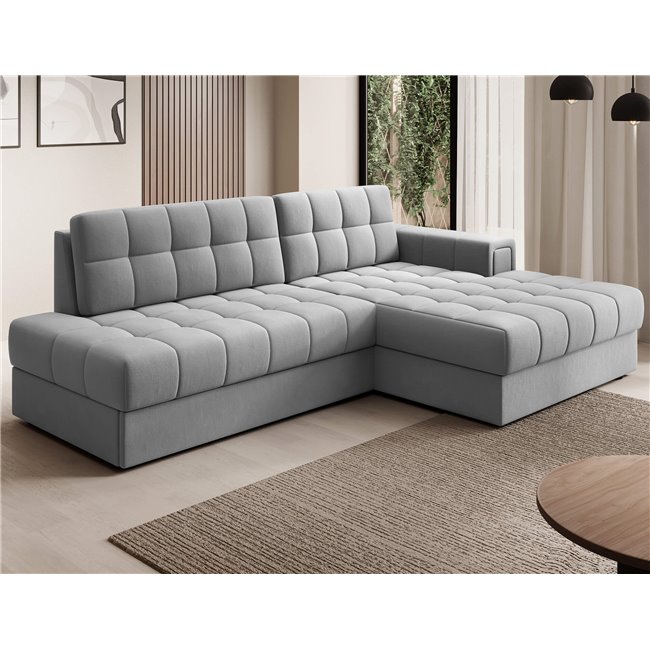 Corner sofa Elezalt R, sleeping function, Sola 04, grey, H82x240x150cm