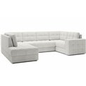 Corner sofa Elewett L, sleeping function, Royal 01, boucle, white, H82x299x198cm