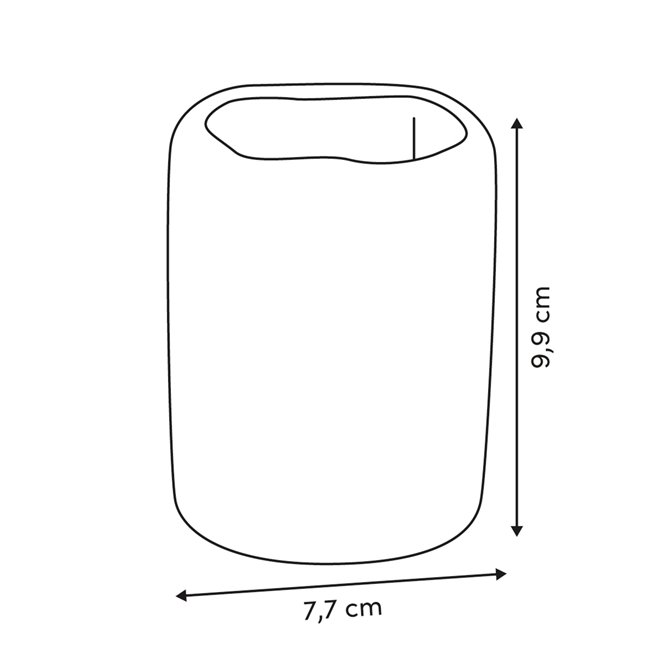 Teef brush holder OLEYA, beige, H9.9cm, D7.7cm