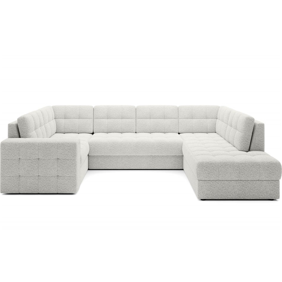 Corner sofa Elewett R, sleeping function, Royal 01, boucle, white, H82x299x198cm