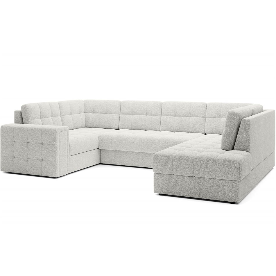 Corner sofa Elewett R, sleeping function, Royal 01, boucle, white, H82x299x198cm
