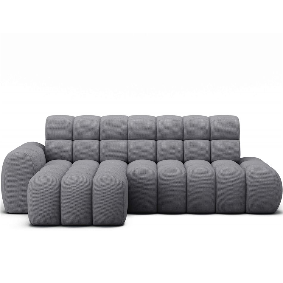 Corner sofa Eleedro L, electrically extendable, Calmora 05, grey, H98x283x165cm