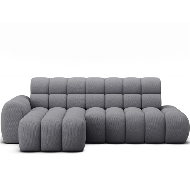 Corner sofa Eleedro L, electrically extendable, Calmora 05, grey, H98x283x165cm