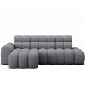 Corner sofa Eleedro L, electrically extendable, Calmora 05, grey, H98x283x165cm