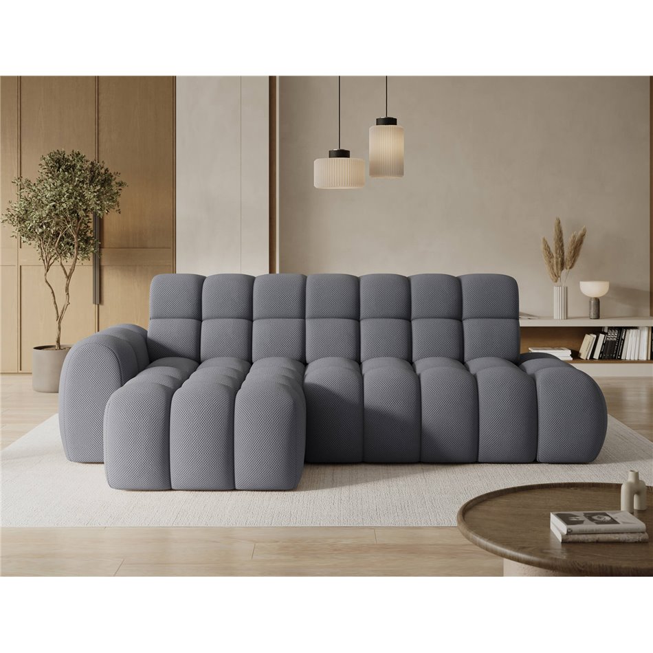 Corner sofa Eleedro L, electrically extendable, Calmora 05, grey, H98x283x165cm