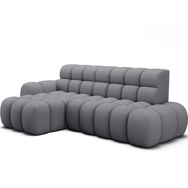 Corner sofa Eleedro L, electrically extendable, Calmora 05, grey, H98x283x165cm