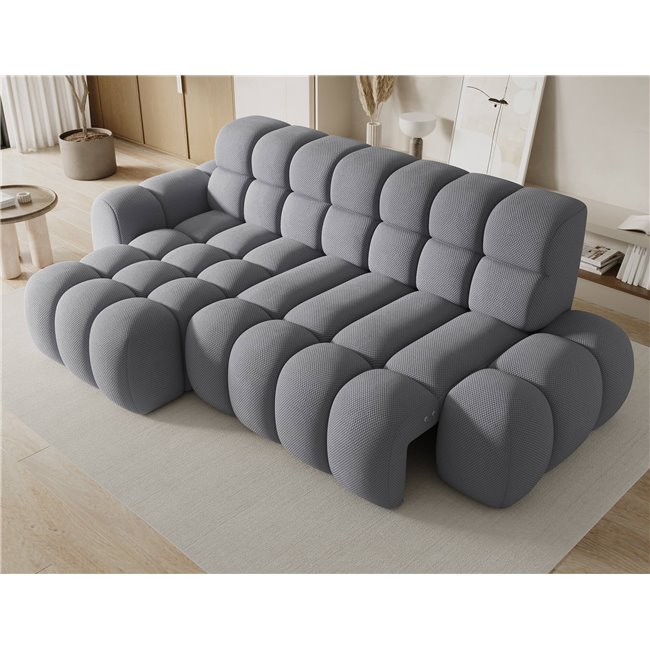 Corner sofa Eleedro L, electrically extendable, Calmora 05, grey, H98x283x165cm