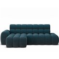 Corner sofa Eleedro L, electrically extendable, Amore 40, boucle, blue, H98x283x165cm
