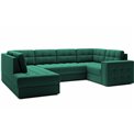 Corner sofa Elewett L, sleeping function, Lukso 35, velvet, green, H82x299x198cm