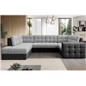 Corner sofa Elewett L, sleeping function, Monolith 84, Monolith 97, velvet, grey, H82x299x198cm