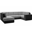 Corner sofa Elewett L, sleeping function, Monolith 84, Monolith 97, velvet, grey, H82x299x198cm