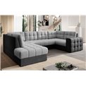 Corner sofa Elewett L, sleeping function, Monolith 84, Monolith 97, velvet, grey, H82x299x198cm