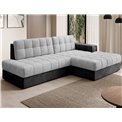 Corner sofa Elezalt R, sleeping function, Monolith 84, Monolith 97, velvet, grey, H82x240x150cm