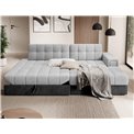 Corner sofa Elezalt R, sleeping function, Monolith 84, Monolith 97, velvet, grey, H82x240x150cm