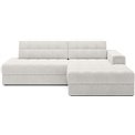 Corner sofa Elezalt R, sleeping function, Royal 01, boucle, white, H82x240x150cm