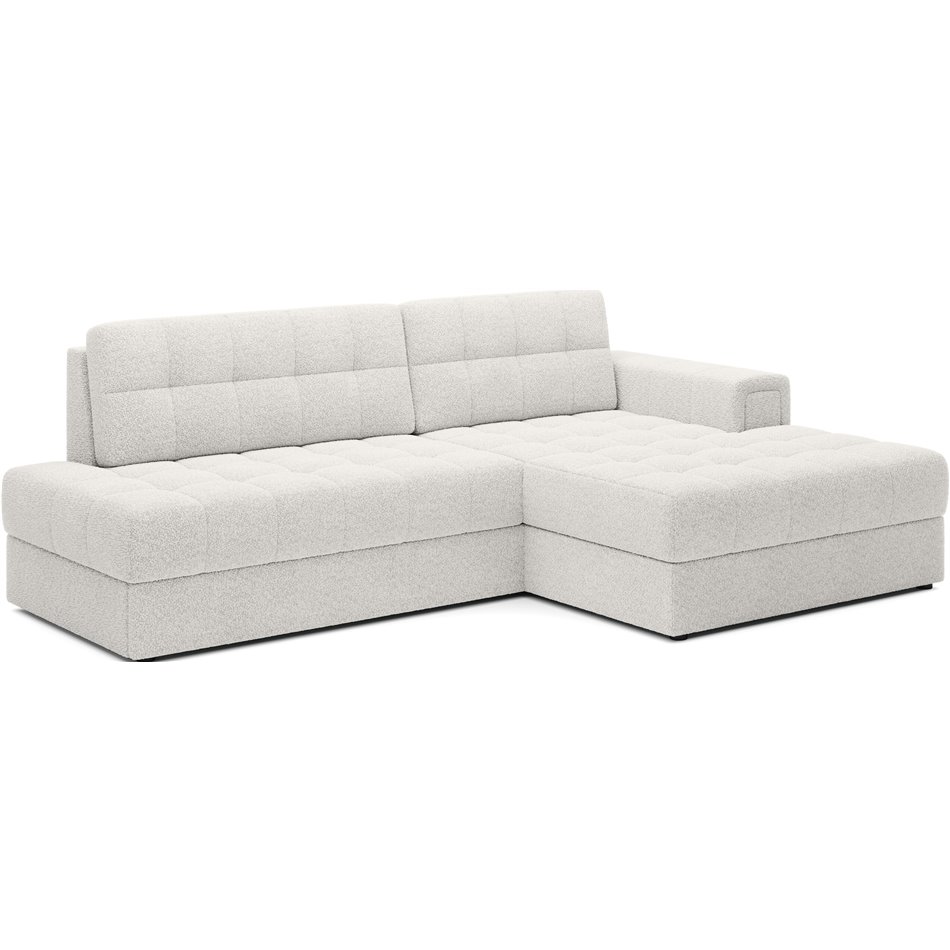Corner sofa Elezalt R, sleeping function, Royal 01, boucle, white, H82x240x150cm