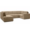 Corner sofa Elewett L, sleeping function, Monolith 09, velvet, light brown, H82x299x198cm
