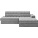 Corner sofa Elezalt R, sleeping function, Monolith 84, velvet, grey, H82x240x150cm