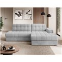 Corner sofa Elezalt R, sleeping function, Monolith 84, velvet, grey, H82x240x150cm