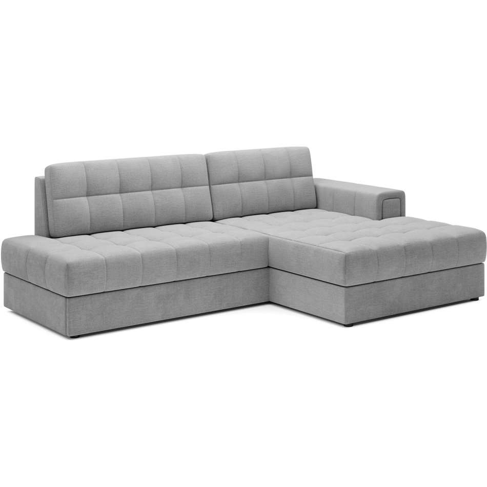 Corner sofa Elezalt R, sleeping function, Monolith 84, velvet, grey, H82x240x150cm
