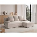 Corner sofa Elgino L/R Reversible, sleeping function, Jarell 18, corduroy, beige, H90x201x143cm