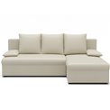 Corner sofa Elgino L/R Reversible, sleeping function, Monolith 04, velvet, beige, H90x201x143cm