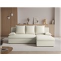 Corner sofa Elgino L/R Reversible, sleeping function, Monolith 04, velvet, beige, H90x201x143cm