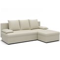 Corner sofa Elgino L/R Reversible, sleeping function, Monolith 04, velvet, beige, H90x201x143cm