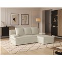Corner sofa Elgino L/R Reversible, sleeping function, Monolith 04, velvet, beige, H90x201x143cm